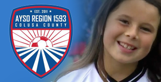 Picture of young girl with soccer logo