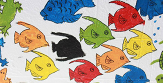 Picture of fish on wall artwork
